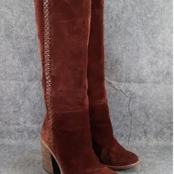 UGG Maeva tall chocolate brown tall suede leather boots 8.5 - Picture 7 of 7